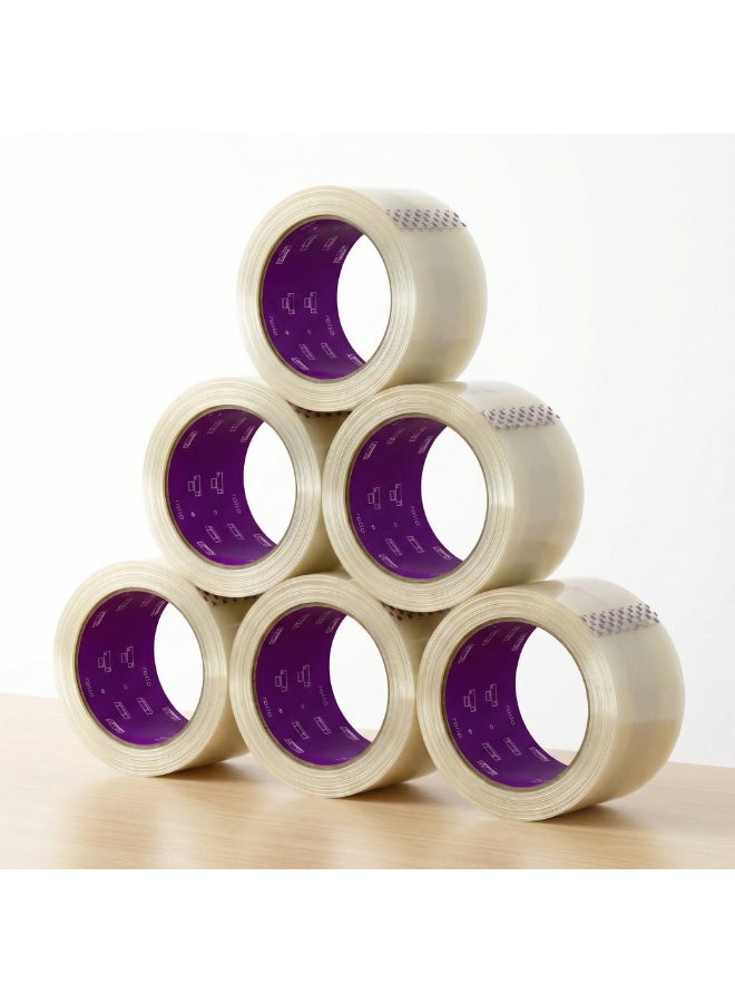 AKSONZ Clear Packing Tape 6 Rolls (2 Inch x 50 Yards) Strong Heavy Duty Transparent Adhesive Tape for Moving Boxes, Shipping, Parcel Sealing, Office & Industrial Packaging Cello Tape / BOPP Tape - Image 2